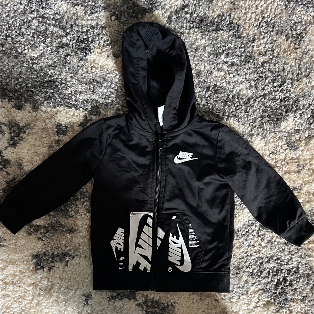 Nike Kids Black and White Graphic Hoodie